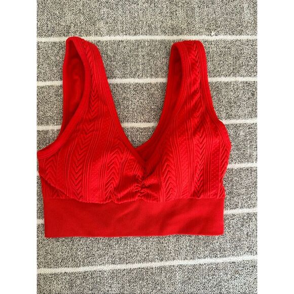 aerie Other - 🌸 Aerie Red Textured Sports Bra With Removable Padding Size Small NWOT